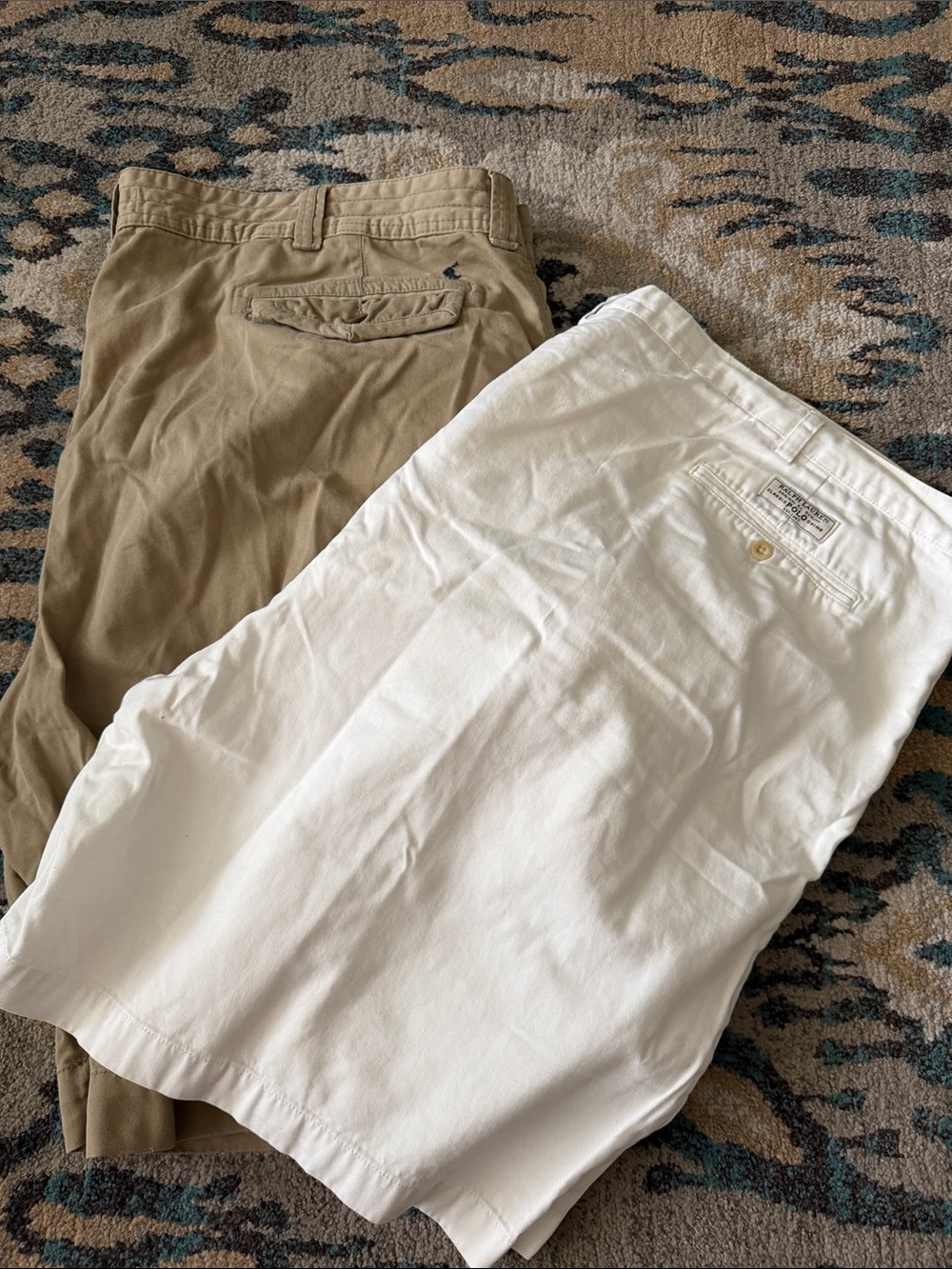 Classic Ralph Lauren  classic Men's Polo Shorts - White and Khaki